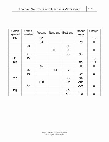 Isotope Practice Worksheet Answer Key Lovely 12 Best Of Protons Neutrons Electrons Practice