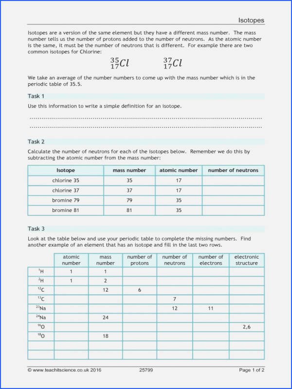 Isotope Practice Worksheet Answers Luxury isotopes Worksheet Answers