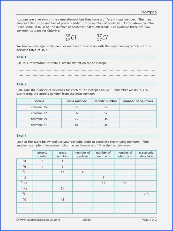 50 Isotope Practice Worksheet Answers
