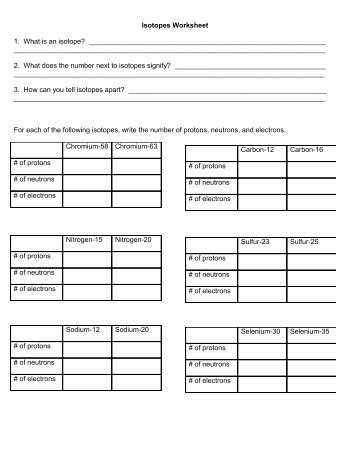 Isotopes Worksheet Answer Key Best Of solutions for the