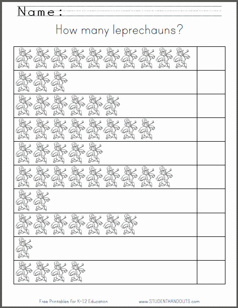 Kindergarten Math Worksheet Pdf Inspirational How Many Leprechauns Free Printable 1 10 Counting
