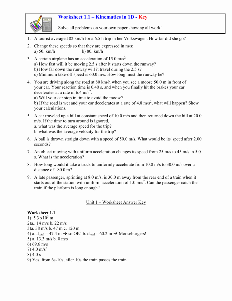 Kinematics Practice Problems Worksheet Awesome Kinematics Practice Problems Worksheet