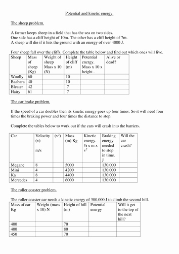 Kinetic and Potential Energy Worksheet Beautiful Worksheets On Measuring Cell Size and Magnification by