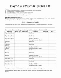 Kinetic and Potential Energy Worksheet New 1000 Images About Energy On Pinterest