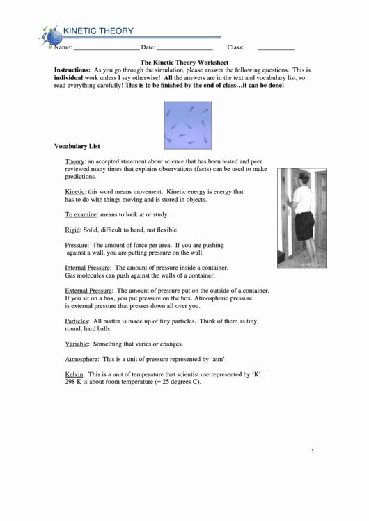 Kinetic Molecular theory Worksheet Lovely top 10 Kinetic theory Worksheet Templates Free to
