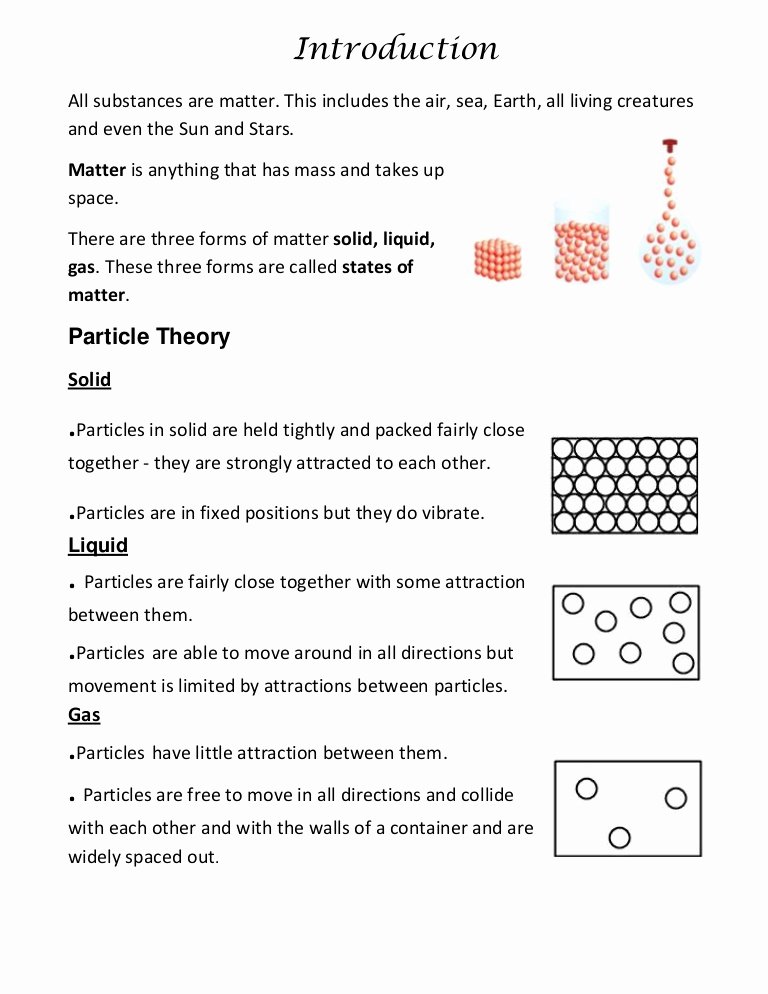 Kinetic Molecular theory Worksheet Luxury Kinetic Particle theory