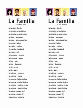 La Familia Worksheet In Spanish Luxury La Familia Extended Family Spanish Family Word Search