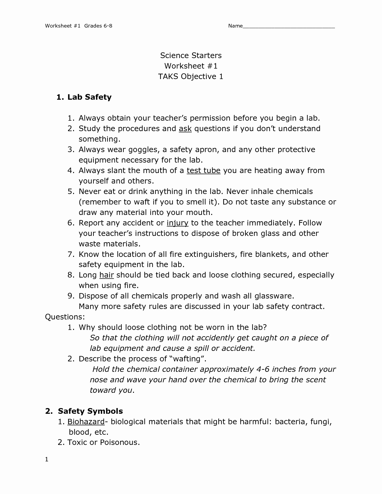 50 Lab Equipment Worksheet Answer Key Chessmuseum Template Library