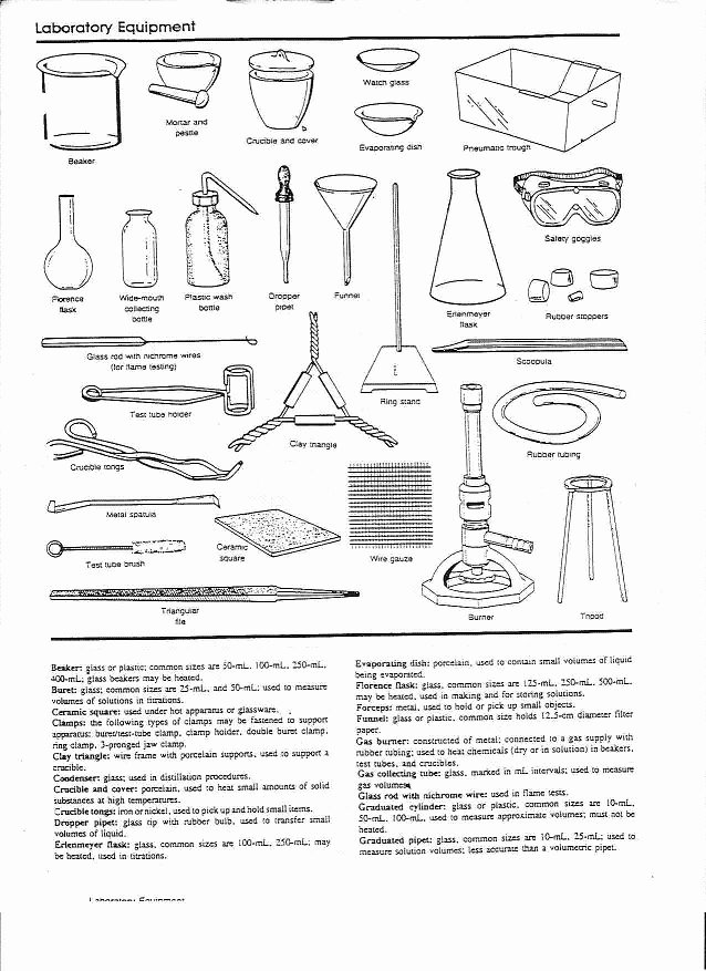 50 Lab Equipment Worksheet Answers