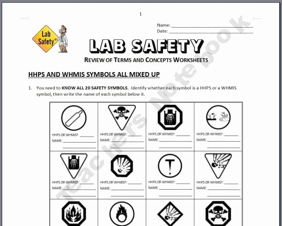 Lab Safety Symbols Worksheet Elegant Lab Safety Review Worksheets