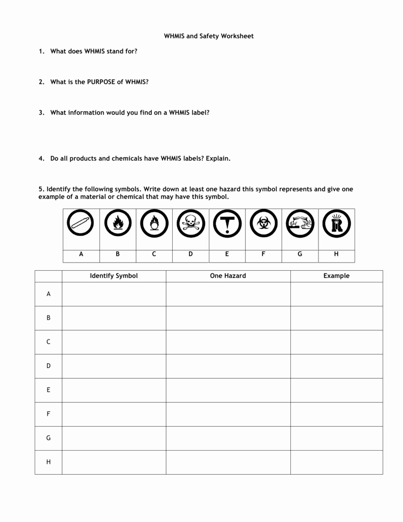 Lab Safety Symbols Worksheet Fresh Science Whmis Lab Safety Info Plete the Following