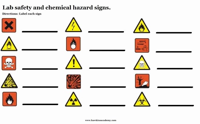 Lab Safety Symbols Worksheet Luxury Lab and Chemical Hazards Signs Free Download