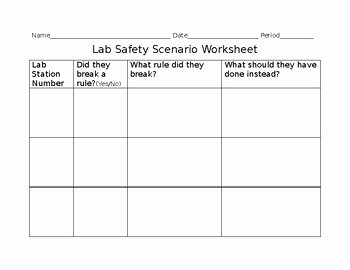 Lab Safety Worksheet Answer Key Beautiful Lab Safety Scenario Worksheet by Middle Mama