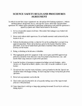 Lab Safety Worksheet Answer Key Unique Science Lab Safety Contract Lab Safety Worksheet and