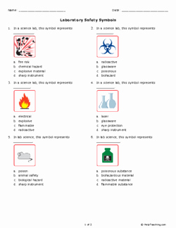 Lab Safety Worksheet Answers Unique Laboratory Safety Symbols Grade 6 Free Printable Tests