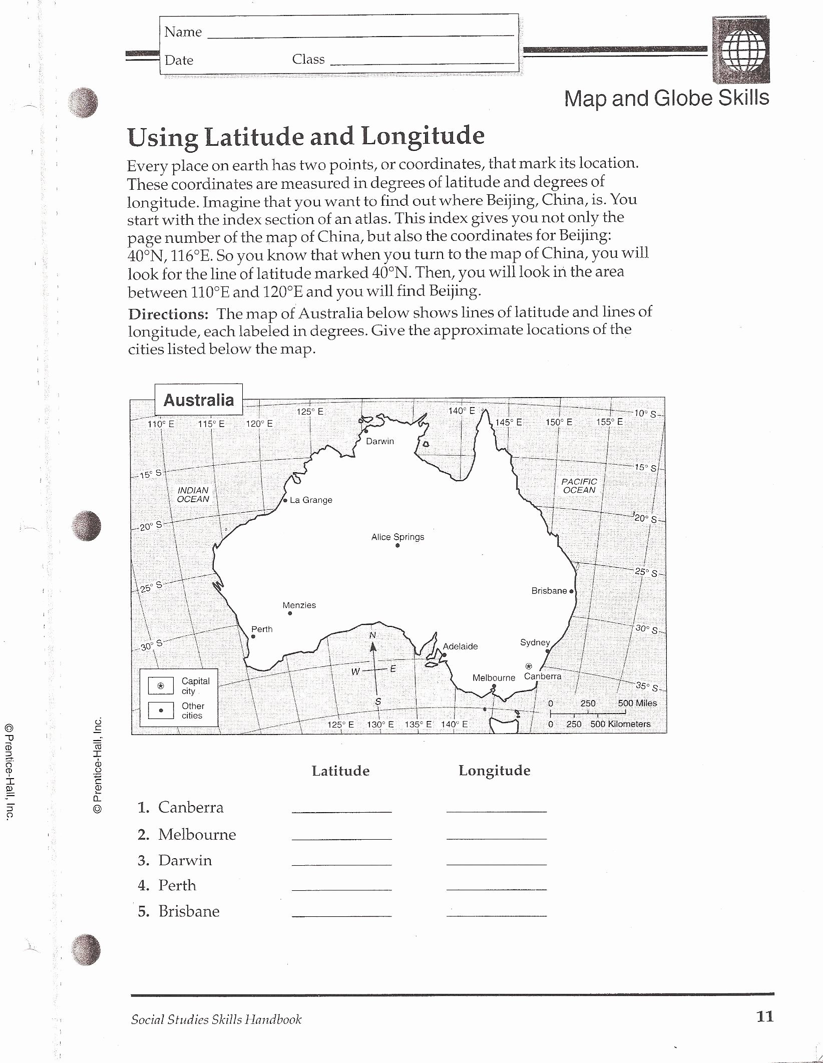 Latitude and Longitude Worksheet Answers Awesome Mrfordsclass