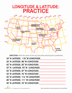 Latitude and Longitude Worksheet Answers Beautiful Latitude and Longitude Of Cities Worksheet