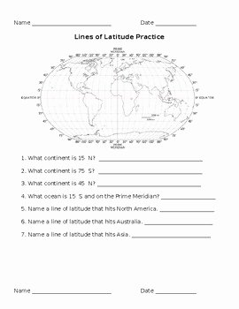Latitude and Longitude Worksheet Answers Beautiful Longitude and Latitude Worksheets Separate Sheets for