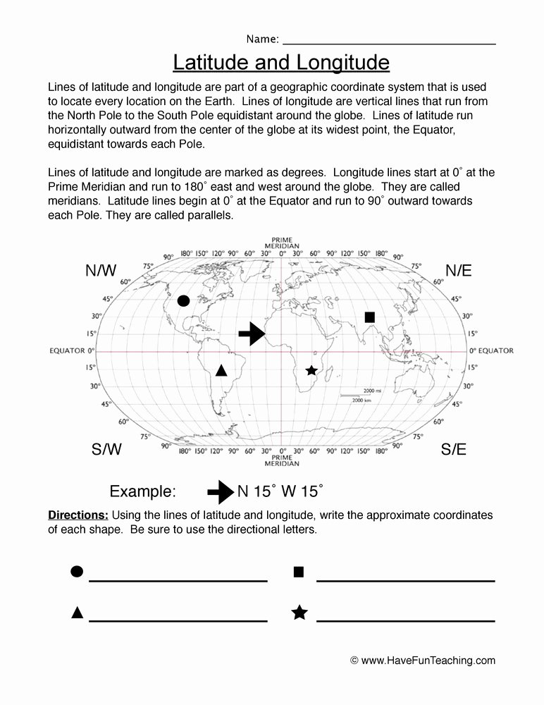 Latitude and Longitude Worksheet Answers Beautiful Map Worksheets
