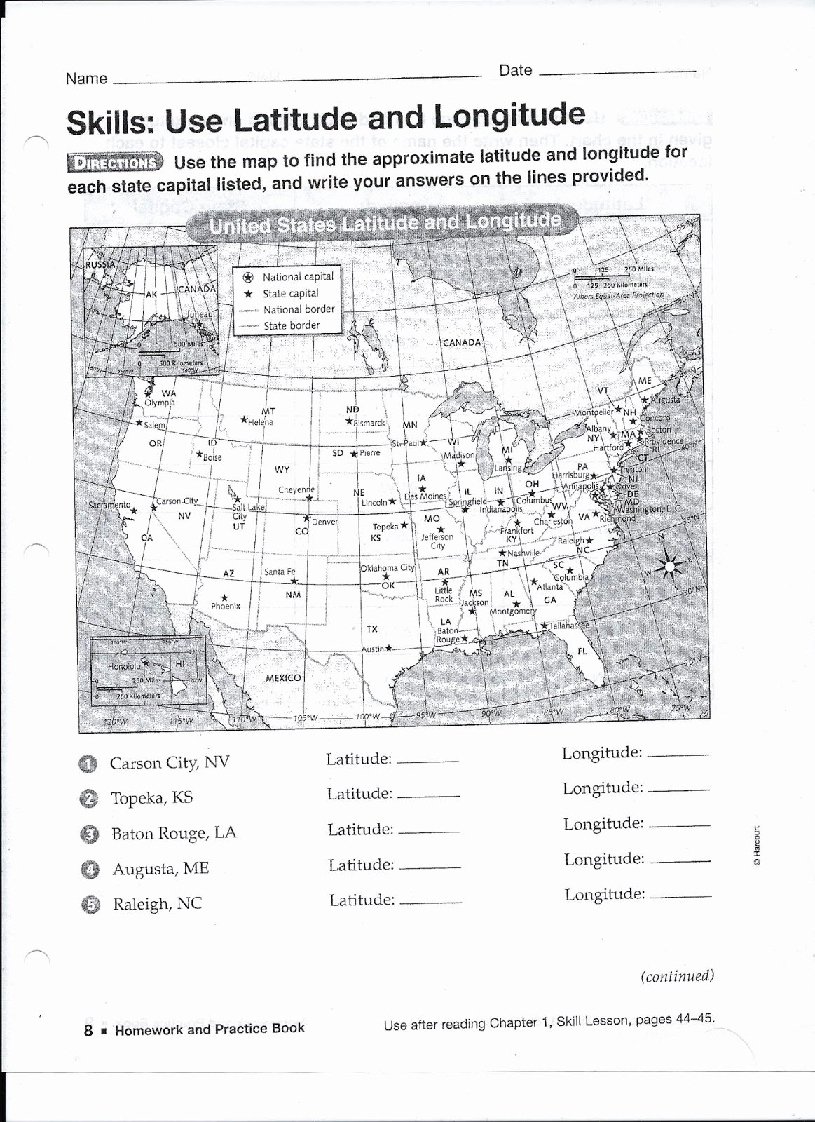 Latitude and Longitude Worksheet Answers Lovely Gms 6th Grade social Stu S August 2013