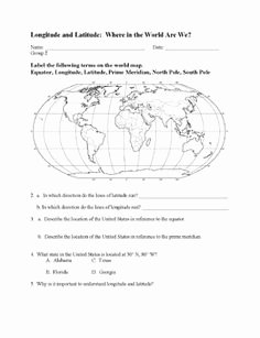 Latitude and Longitude Worksheet Answers New 7 Best Of Hemispheres Worksheet Printable