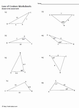 Law Of Cosines Worksheet Best Of Law Of Cosine to Figure area Of A Triangle
