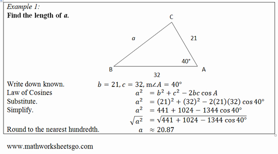 Law Of Sines Worksheet Answers Fresh Law Of Cosines Worksheet Free Pdf with Answer Key Visual