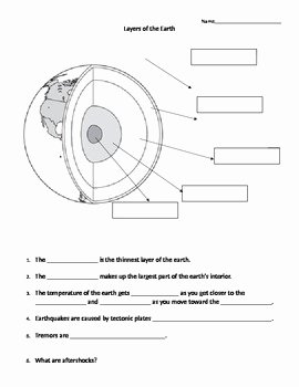 Layers Of the Earth Worksheet Awesome Layers Of the Earth Middle School Science Worksheet by