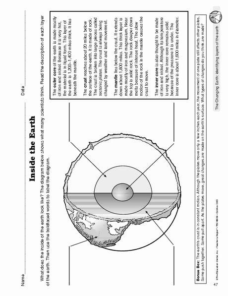 Layers Of the Earth Worksheet Lovely Layers Of the Earth Worksheet
