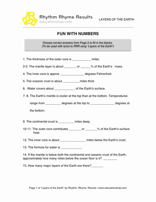 Layers Of the Sun Worksheet Beautiful 17 Best Of Middle School Earth Science Worksheets