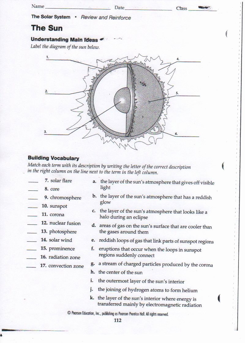 Layers Of the Sun Worksheet Best Of the Sun Review and Reinforcement