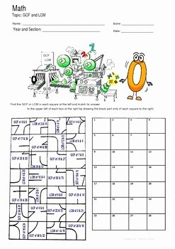 Lcm and Gcf Worksheet Best Of Gcf and Lcm Fun Puzzle Worksheet Activity by Math Guru and