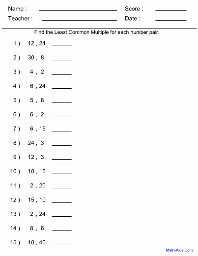 Least Common Multiple Worksheet Best Of Factor Worksheets with Answer Sheet I Teachersherpa