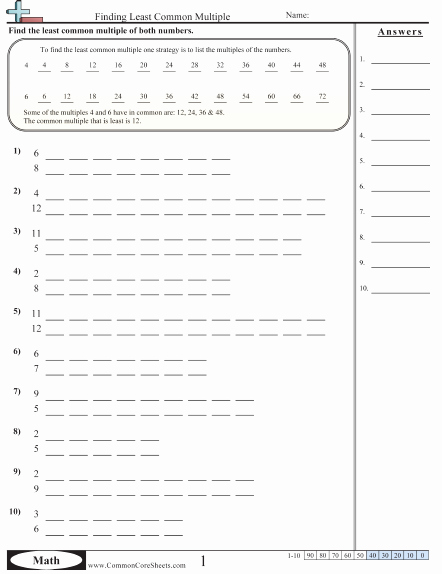 Least Common Multiple Worksheet Lovely Multiplication Worksheets