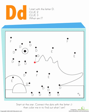Letter D Worksheet for Preschool Awesome Letter Dot to Dot D Worksheet
