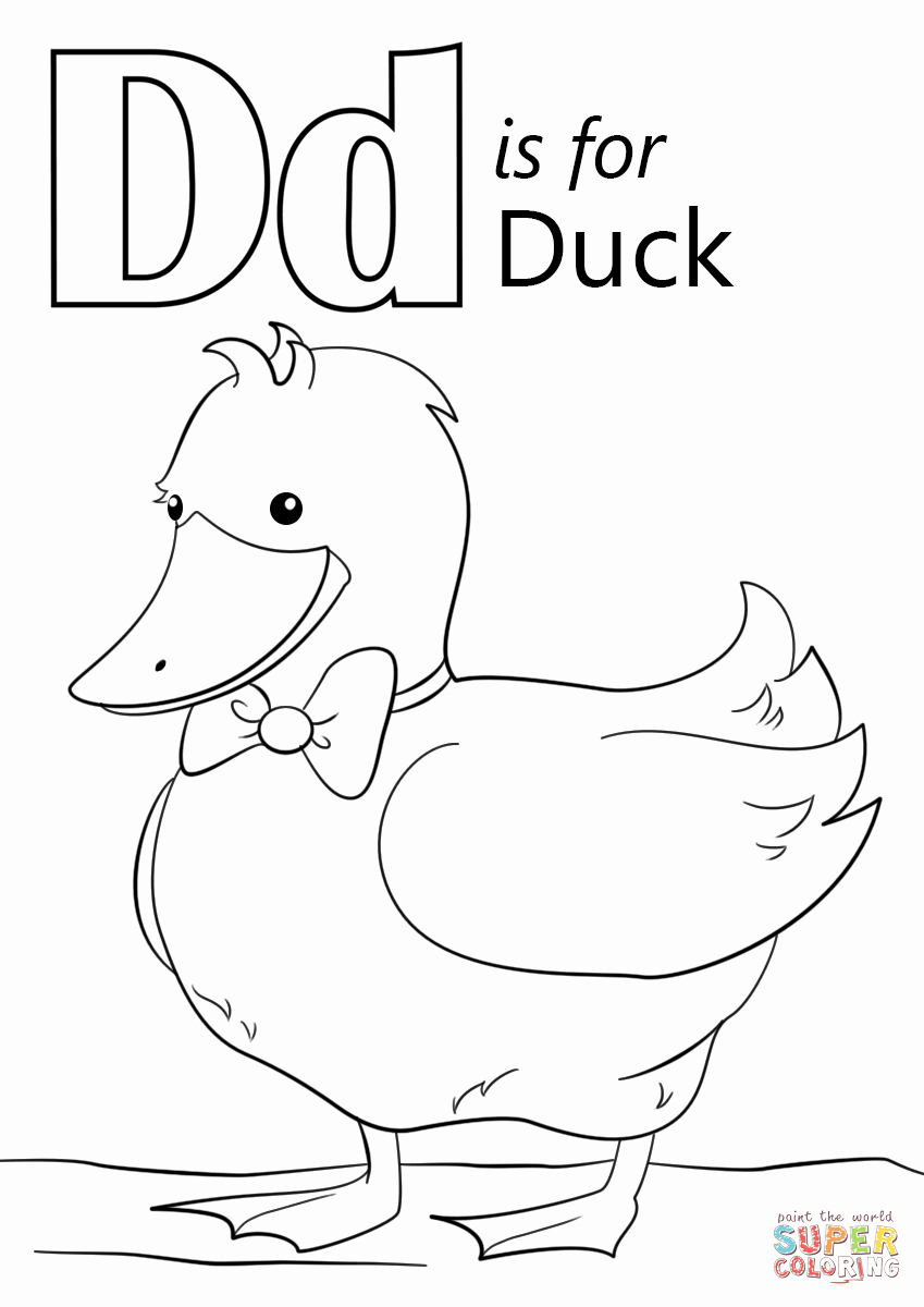 Letter D Worksheet for Preschool Unique Letter D is for Duck Coloring Page