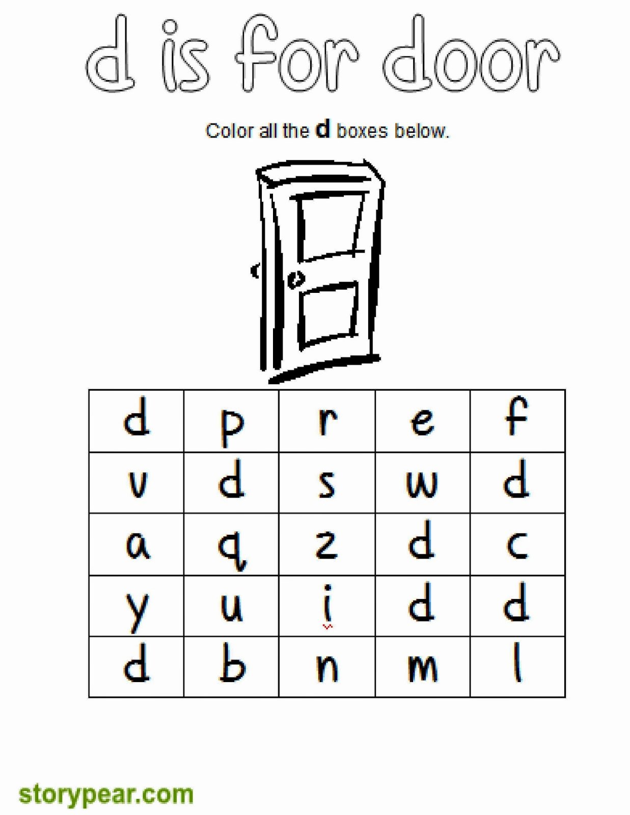Letter D Worksheet for Preschool Unique Story Pear January 2014