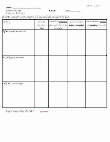 Lewis Dot Structure Worksheet Answers Awesome Lewis Dot Structure Worksheet