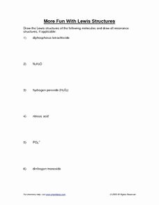 Lewis Structure Practice Worksheet Fresh More Fun with Lewis Structures 9th 12th Grade Worksheet