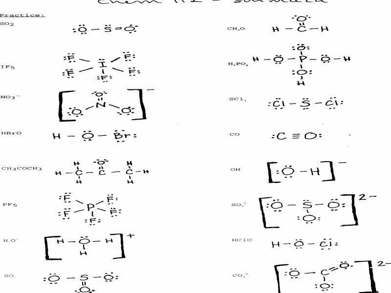 Lewis Structure Practice Worksheet Lovely Lewis Dot Structure Worksheet with Answers Free