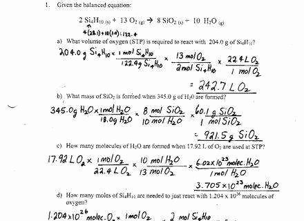 Limiting Reactant Worksheet Answers Elegant Limiting Reagent Worksheet Answers