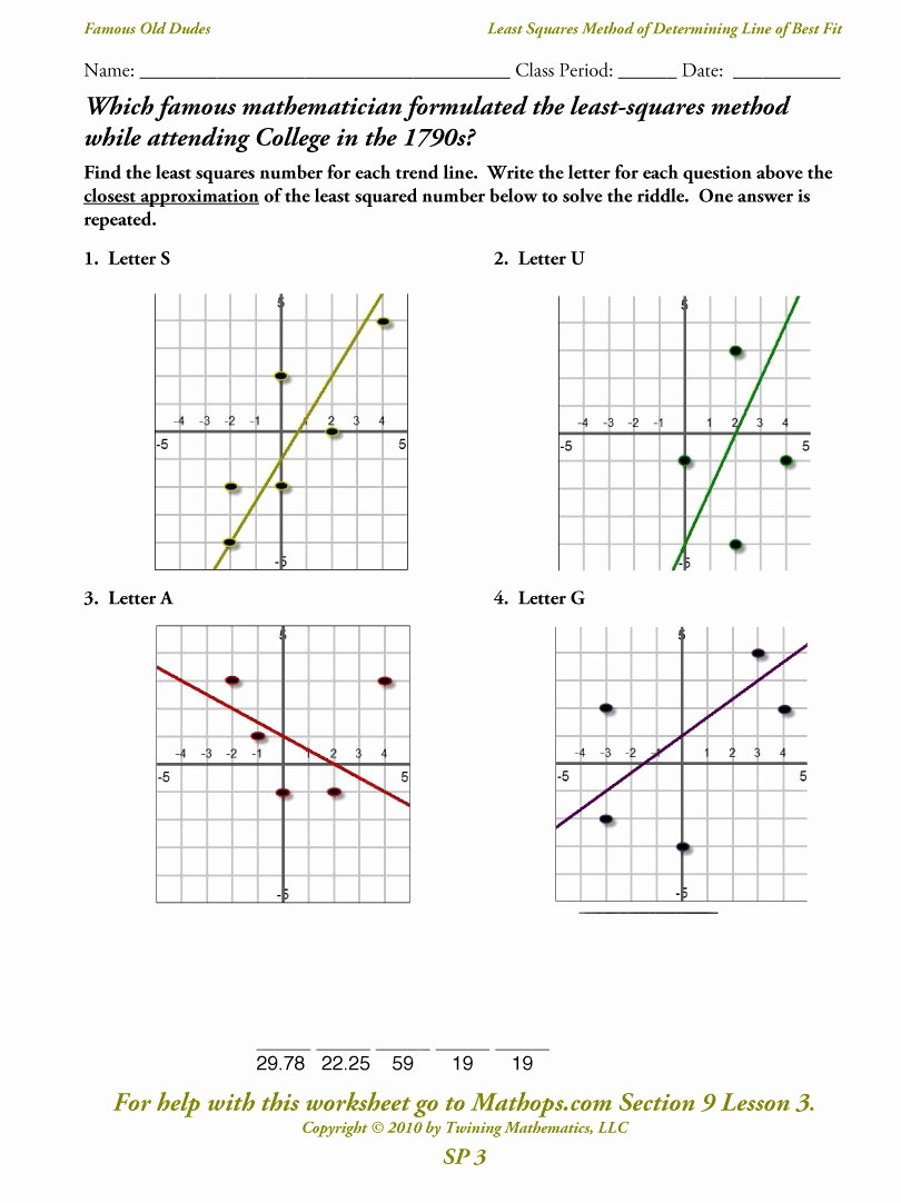 Line Of Best Fit Worksheet Awesome Scatter Plot and Line Best Fit Worksheet Answers