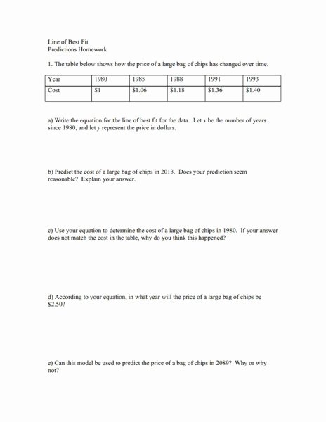 Line Of Best Fit Worksheet Inspirational Mon Core Math 8th Grade Collection