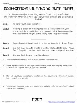 Line Of Best Fit Worksheet New Scatter Plots and Line Of Best Fit Activity by Lindsay