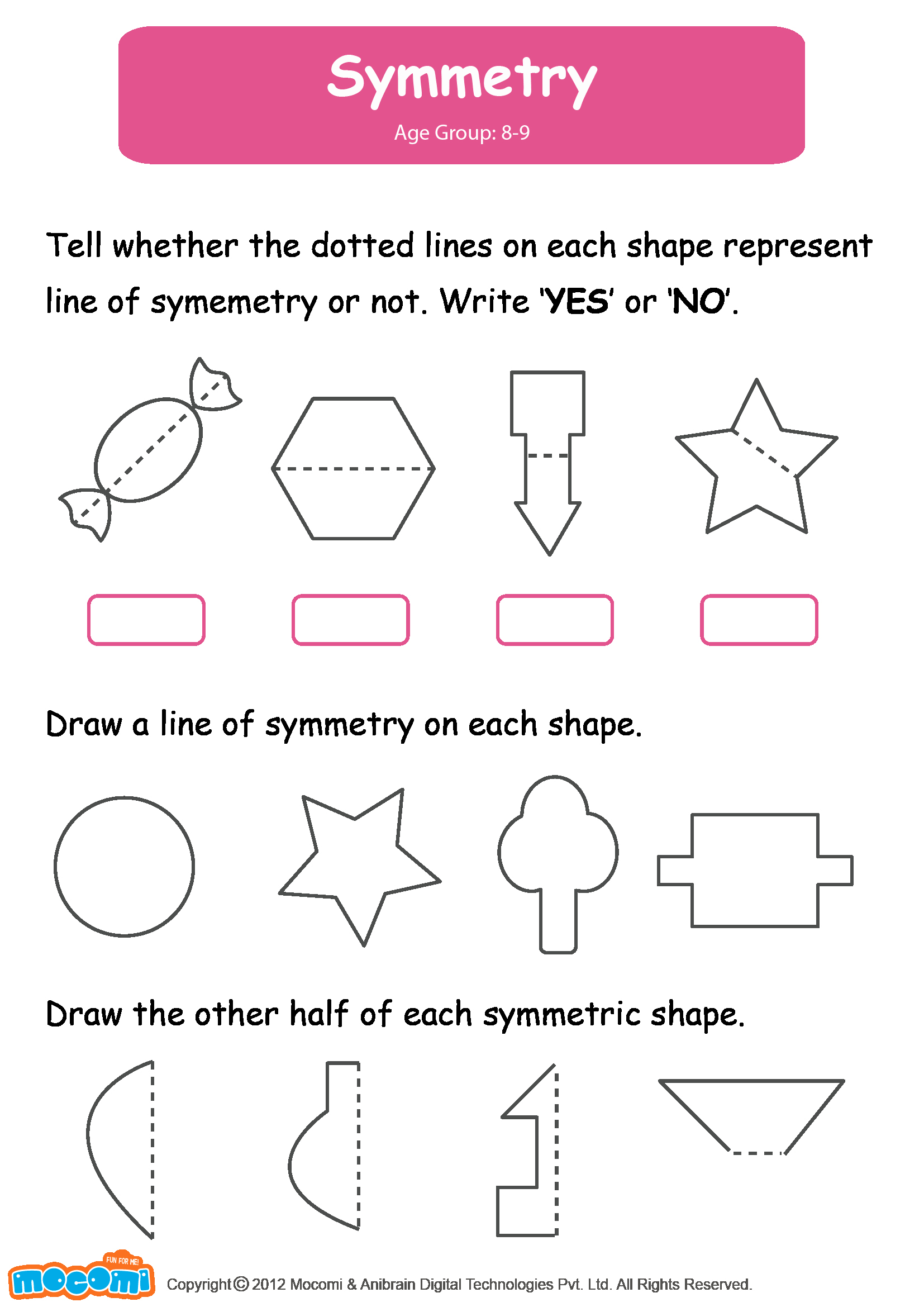 Grade 7 Symmetry Worksheet