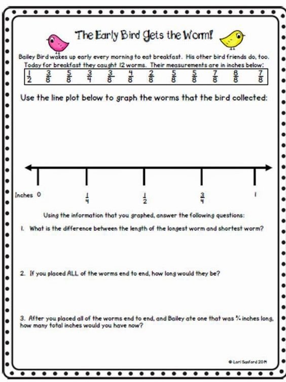 Line Plots with Fractions Worksheet Awesome Wednesday Happy Wednesday and Fractions On Pinterest