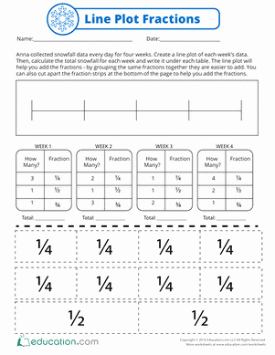 Line Plots with Fractions Worksheet Best Of Line Plot Fractions Worksheet