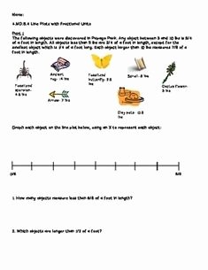 Line Plots with Fractions Worksheet Lovely Measurement Practice Worksheet W Answer Key Pare