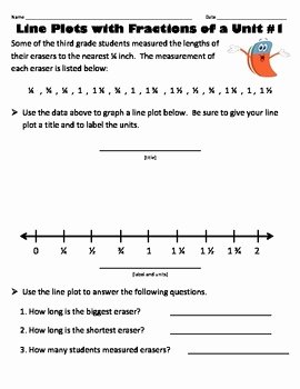 Line Plots with Fractions Worksheet Luxury Line Plots with Fractions Of A Unit Grade 3 by Jersey