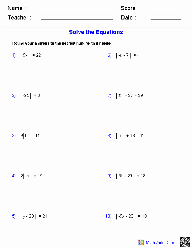 Linear and Nonlinear Functions Worksheet Best Of solving Linear Equations and Inequalities Worksheet the